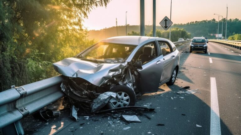 accidente de auto en la carretera