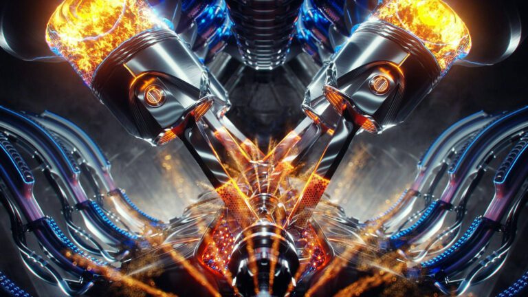 aceite de motor en fondo mecanico