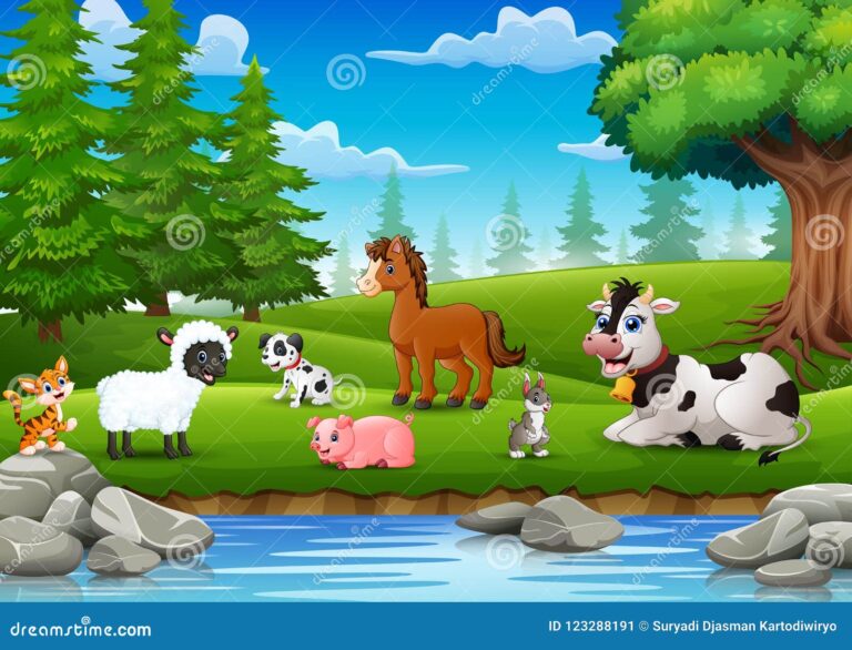 animales felices en un entorno natural