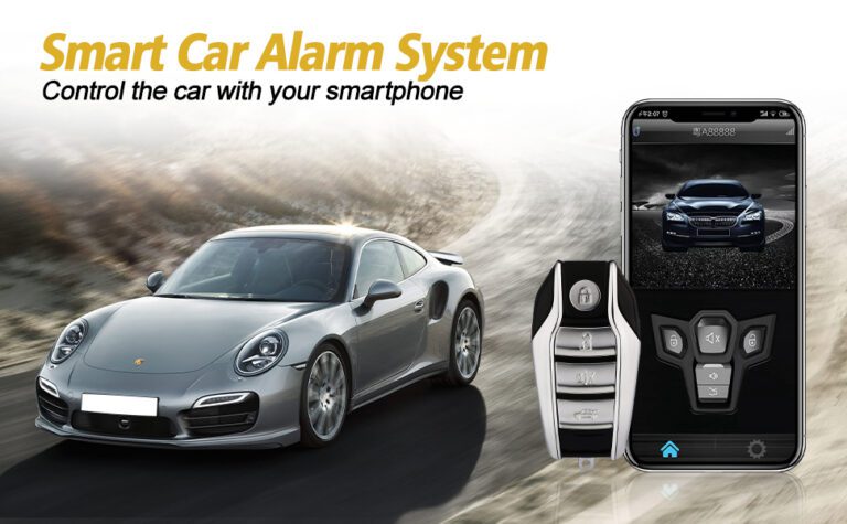 auto con alarma y telefono movil