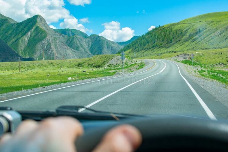 auto en carretera con paisaje natural 1