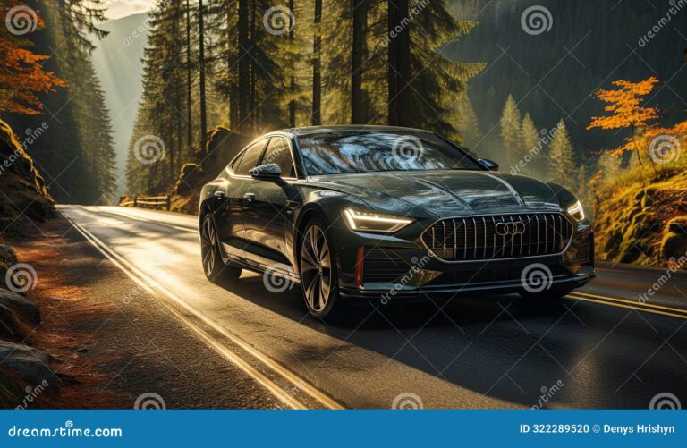 auto en carretera rodeado de naturaleza 1