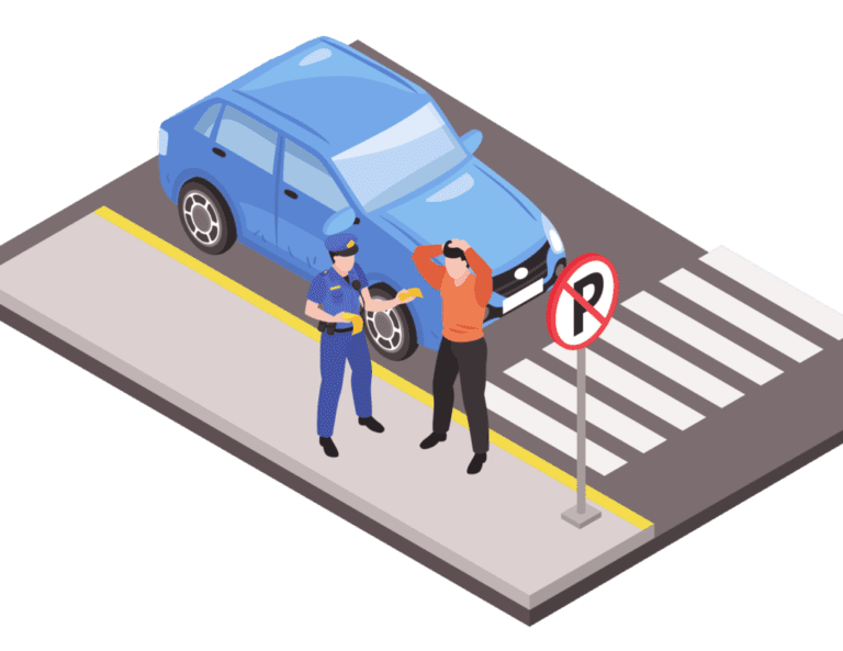 auto estacionado en lugar prohibido