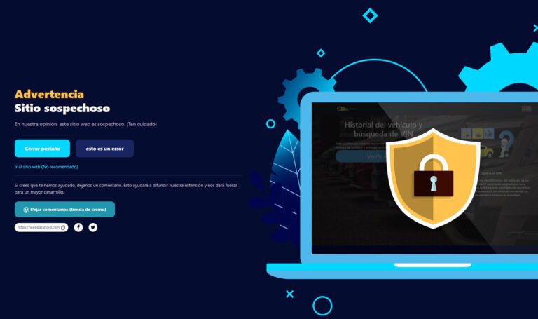 auto sospechoso en un sitio web