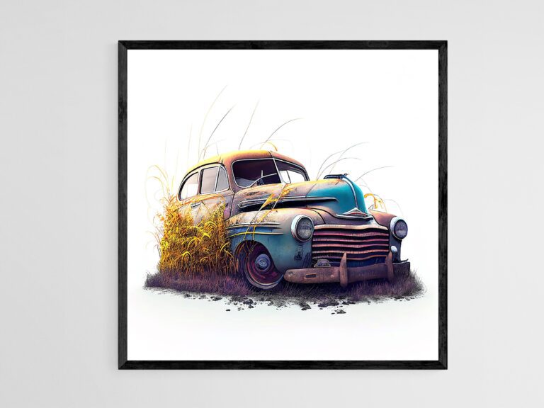 automovil antiguo en un fondo neutral