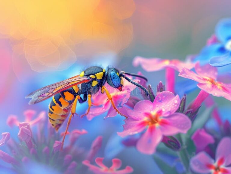 Las avispas producen miel como lo hacen las abejas 7 avispas recolectando nectar en flores