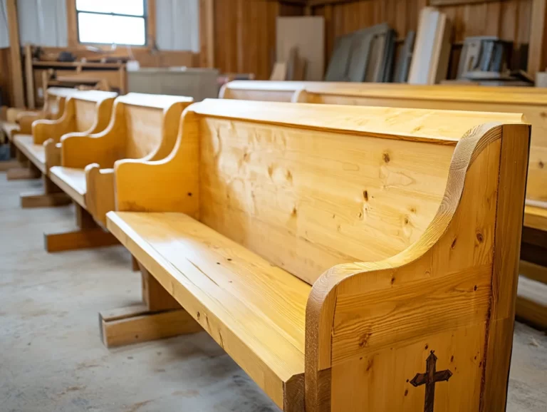 bancas de madera en un entorno eclesiastico