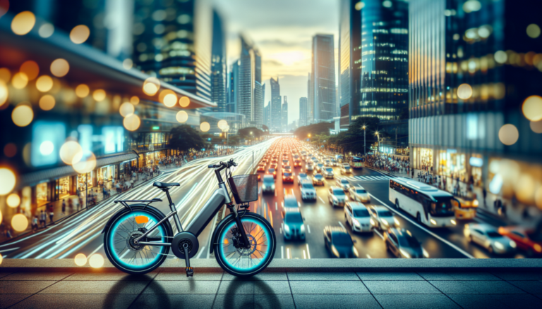 bicicleta electrica en un paisaje urbano