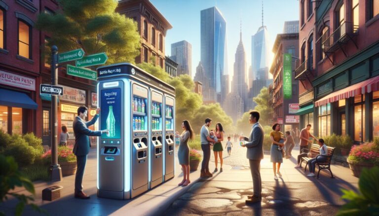 botellas de plastico recicladas en un paisaje urbano 1