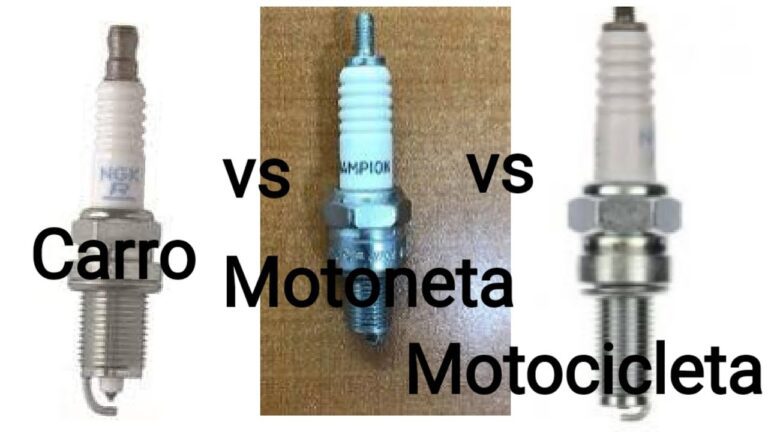 bujias de auto y moto en comparacion