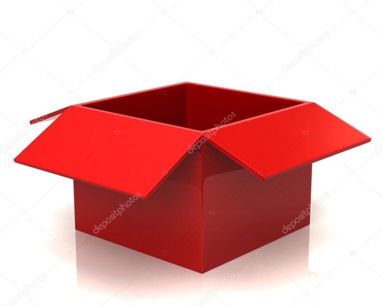 caja roja sobre fondo blanco