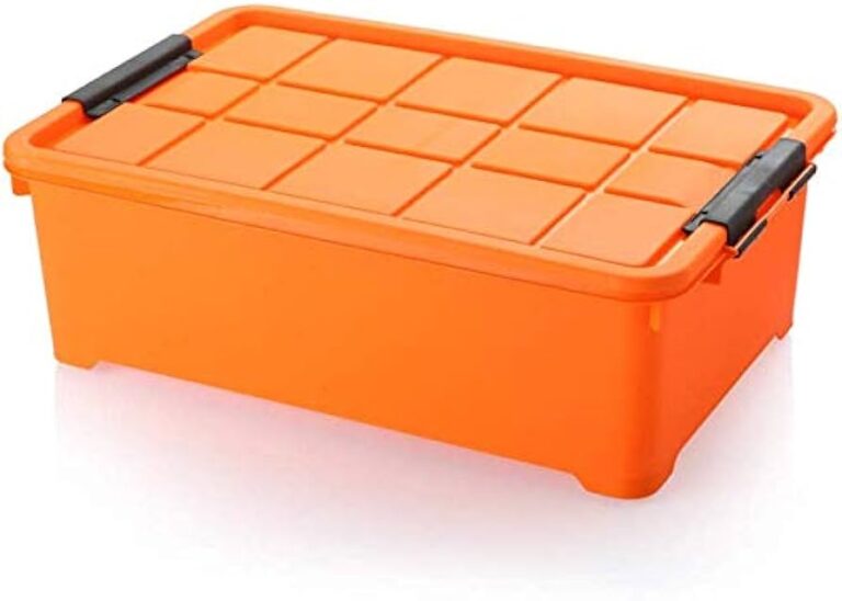 Dónde comprar cajas de plástico naranjas para almacenamiento eficiente 30 cajas de plastico naranjas apiladas ordenadamente