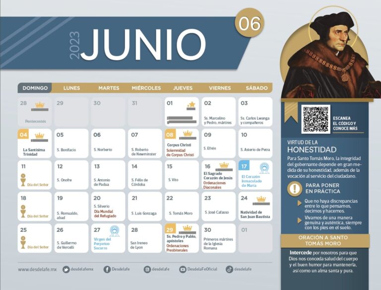 Qué número corresponde al mes de junio en el calendario 17 calendario con el mes de junio destacado