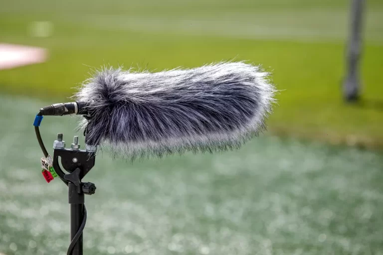 canon de sonido en un campo abierto