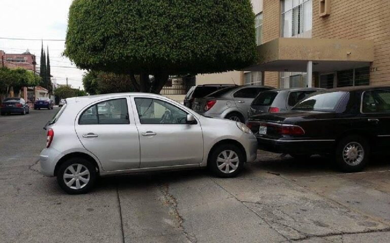 carro mal estacionado en la calle