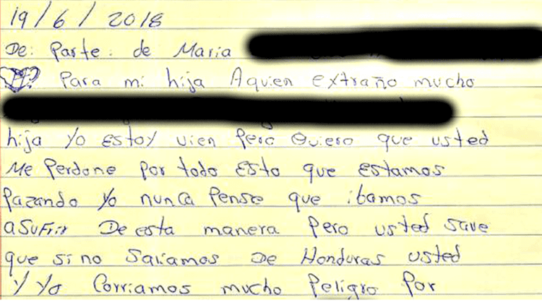 carta manuscrita de padre a hijo