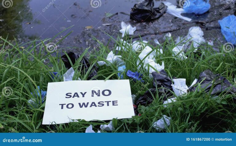 carton en un entorno natural contaminado