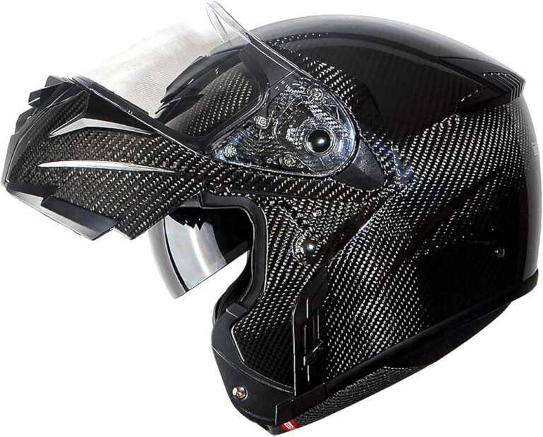 casco de moto de fibra de carbono