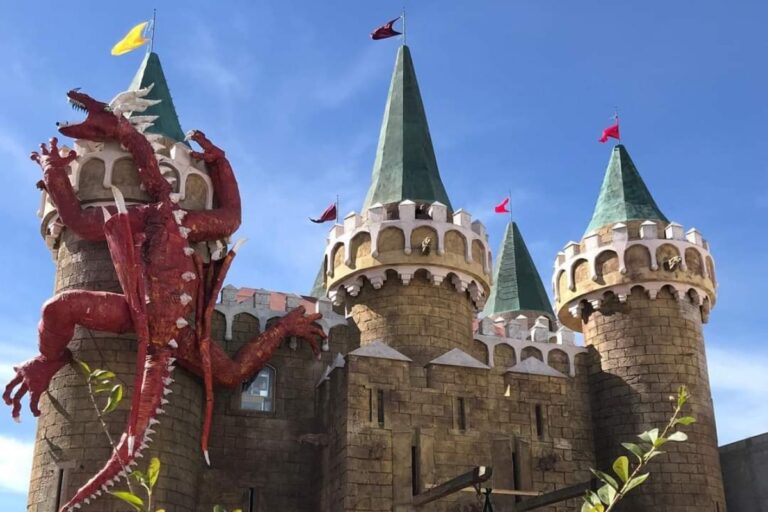 castillo de dragones con miniaturas detalladas