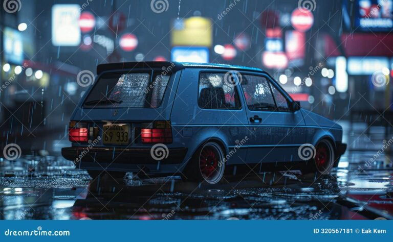 coche estacionado en un paisaje urbano