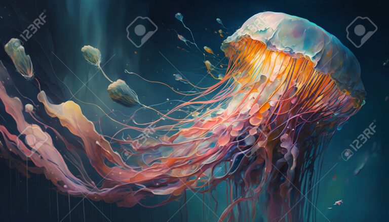 coloridas medusas flotando en el oceano