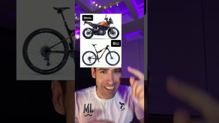 comparativa entre moto y bicicleta en accion