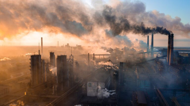 contaminacion ambiental en paisaje urbano