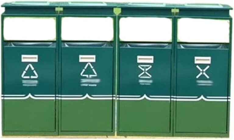 contenedor de reciclaje en un parque comunitario
