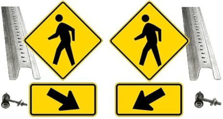 cruce peatonal con senales de advertencia