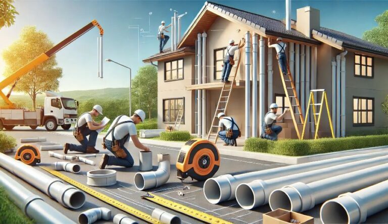 equipo de pvc en construccion moderna