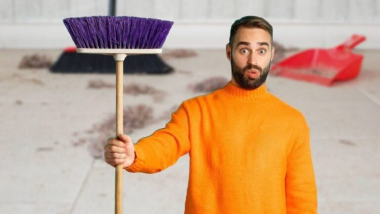 escoba magica limpia en un hogar ordenado