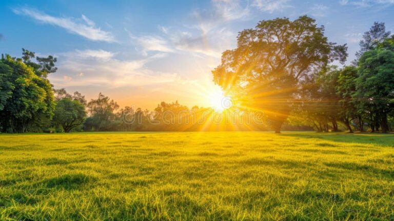 extensa pradera bajo un cielo azul