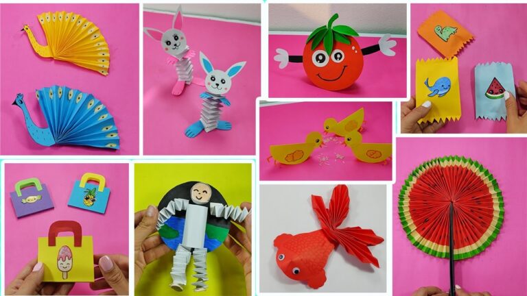 figuras creativas hechas con papel de colores