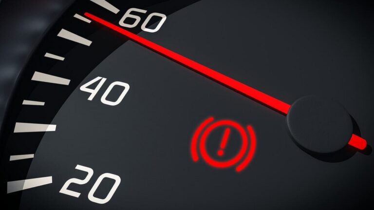 freno de auto con luz de advertencia