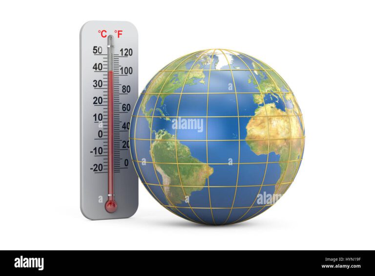 globo terraqueo con termometro en aumento