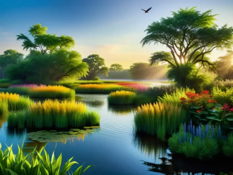 humedales vibrantes con fauna y flora