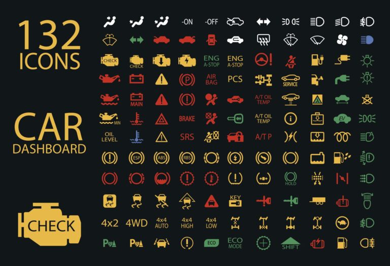 iconos del tablero de un automovil