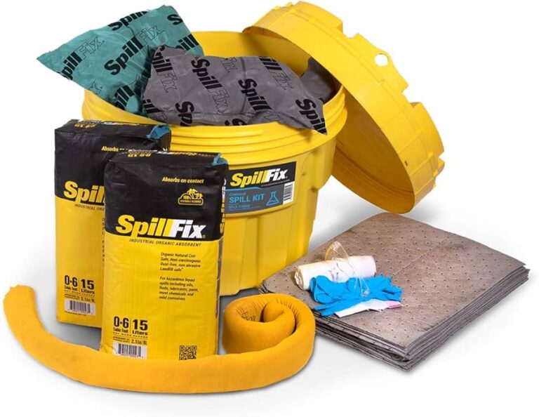 kit antiderrame de quimicos en accion