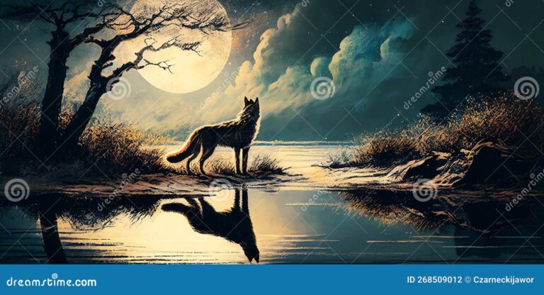 lobo observando un paisaje natural