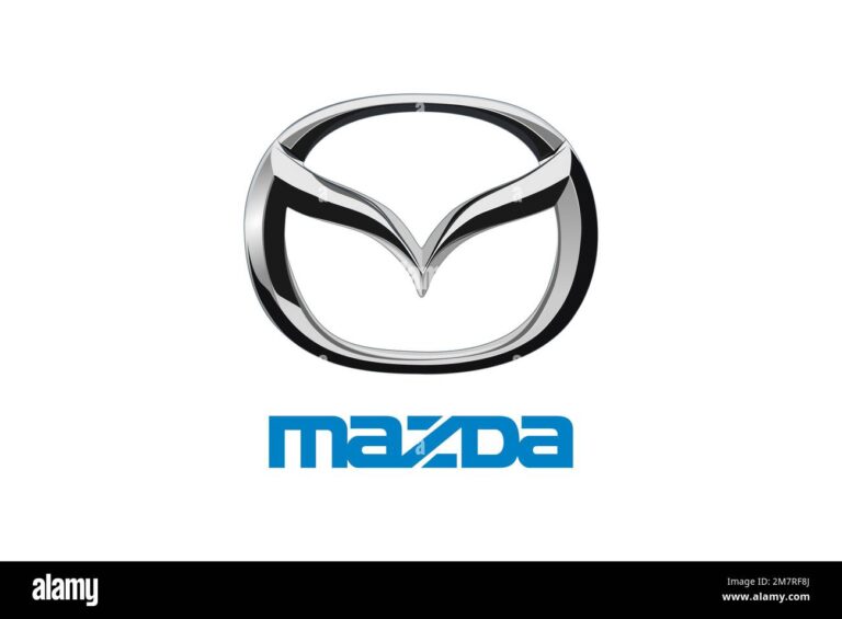 logo de mazda sobre fondo blanco