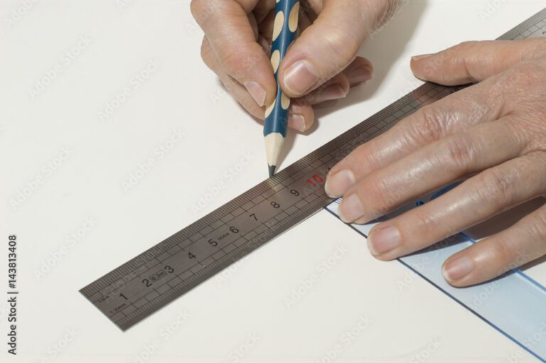 manos usando una regla sobre papel