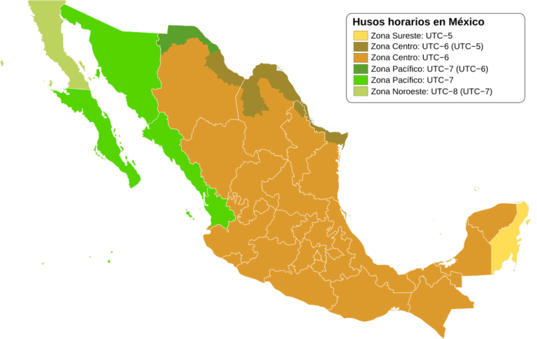 Por qué en México hay tres husos horarios y cómo afectan a la población 16 mapa de mexico con husos horarios destacados