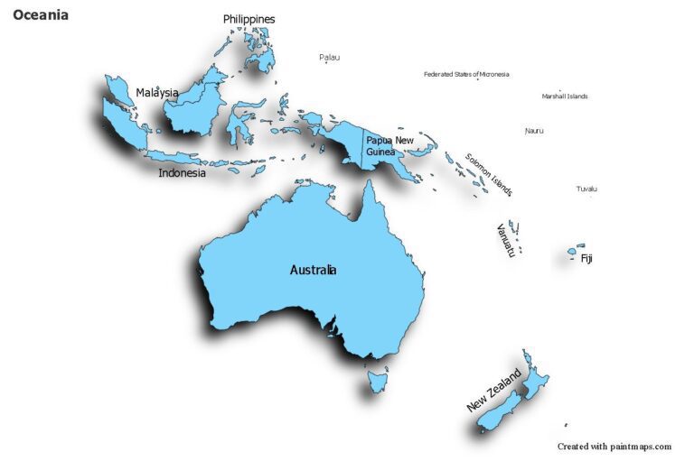 Cuál es el continente con menor extensión territorial en el mundo 22 mapa del continente de oceania