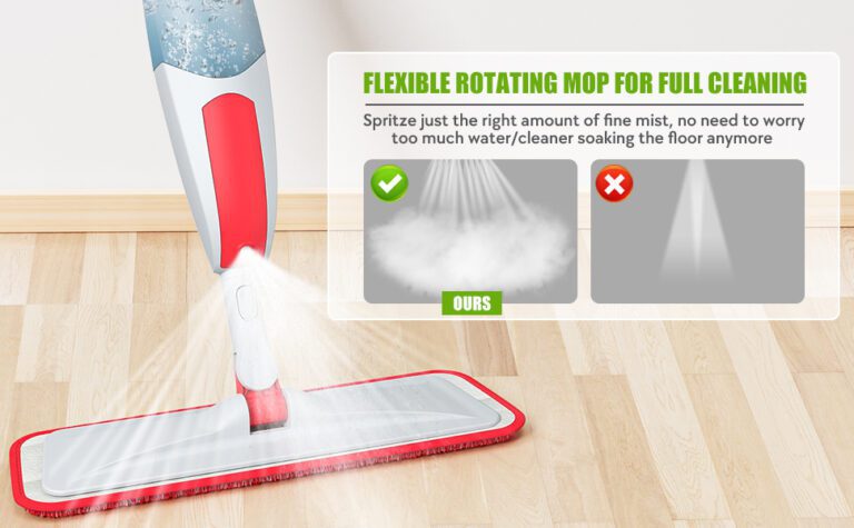 mopa limpiando piso de vinil blanco