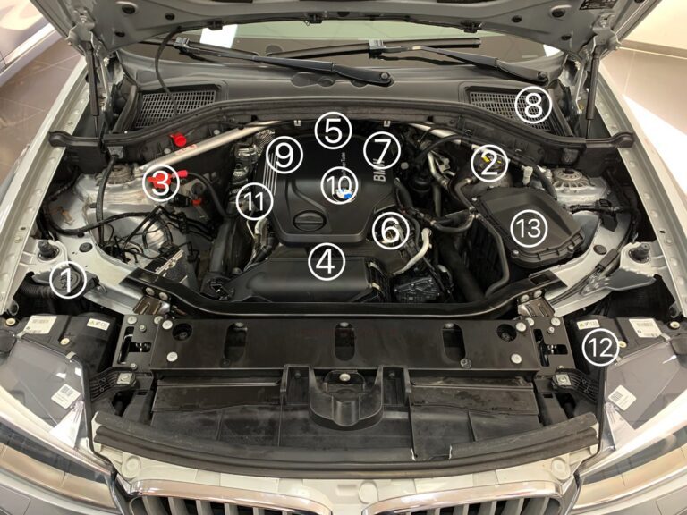 motor de coche con detalles tecnicos visibles