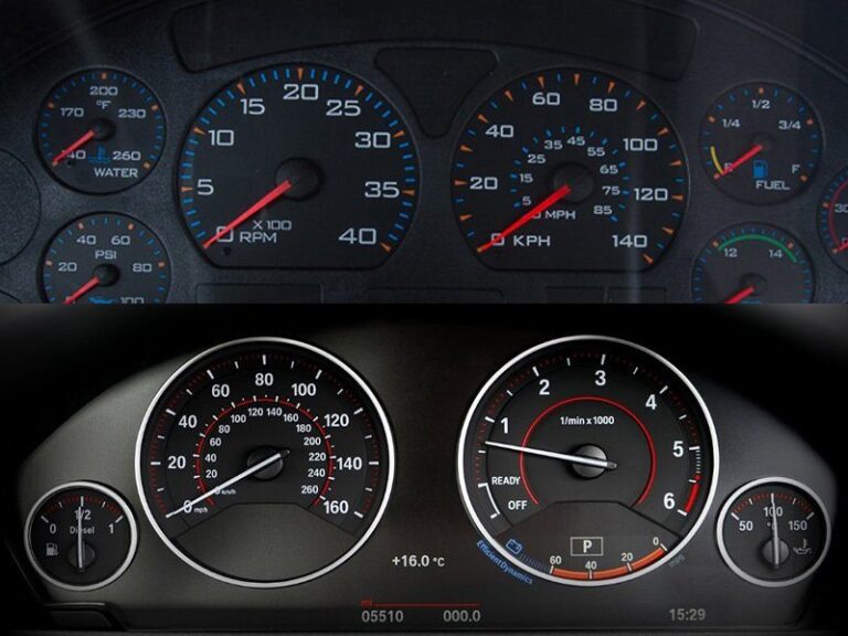 motor de coche con revoluciones en marcha