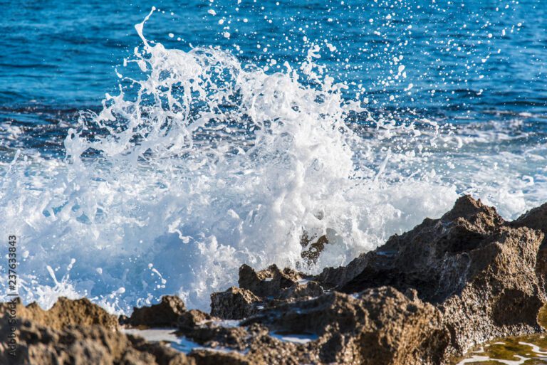 olas rompiendo en la costa del oceano