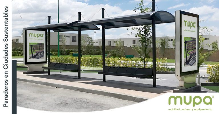 parada de autobus moderna y segura