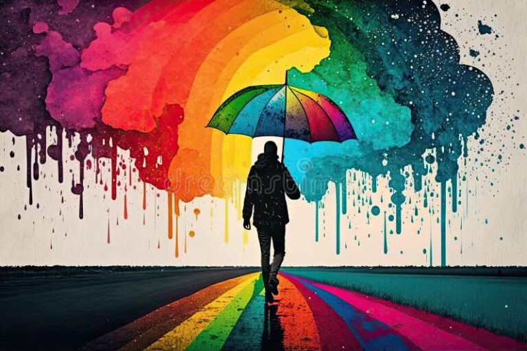 persona caminando bajo la lluvia con paraguas