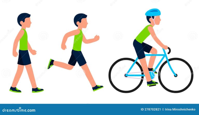 Es mejor caminar o usar bicicleta para hacer ejercicio diario 6 personas caminando y montando en bicicleta